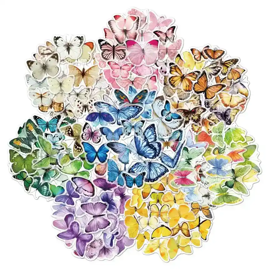 Butterfly Scrapbook Decal 320 Pieces of Vintage Pet Self Adhesive Stickers and Labels 2 supplied by BY Boyuan