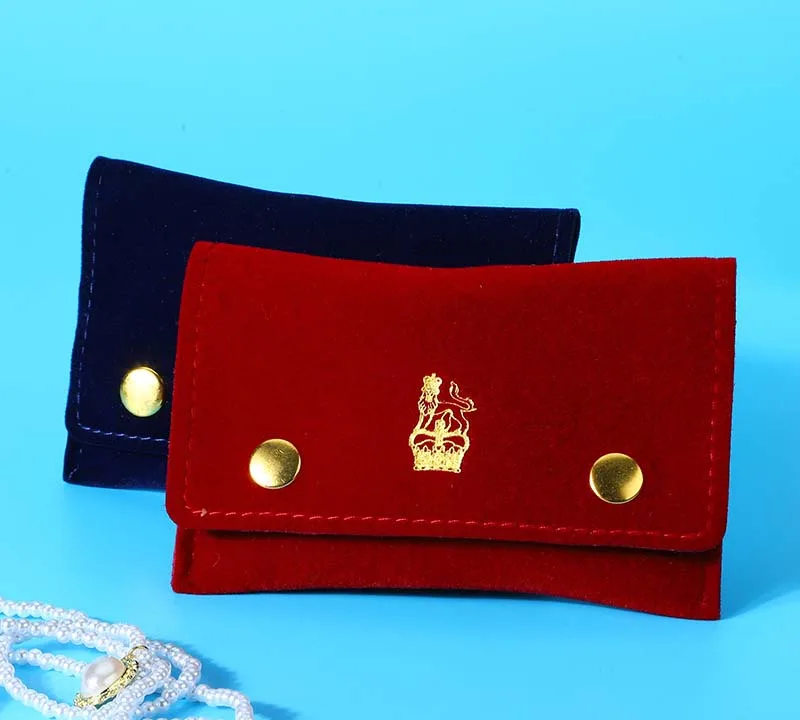 Flannel Flap Bag Double Sided Fleece Jewelry Ring Storage supplied by BY Boyuan
