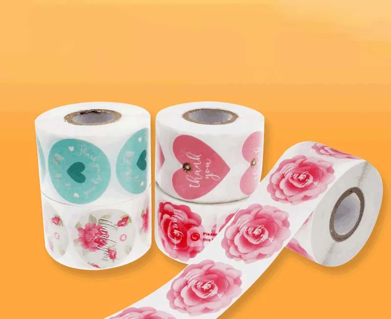 Floral Gift Seal Sticker Thankyou Thank You Label Cartoon supplied by BY Boyuan