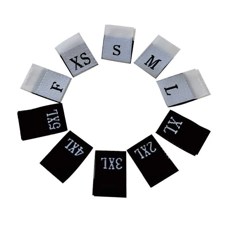 High-grade High-density Code Cloth Size Label Number Woven English supplied by BY Boyuan