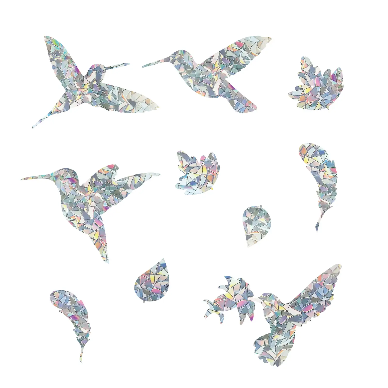 Hummingbird Static Window Sticker Leaf Feather Round supplied by BY Boyuan