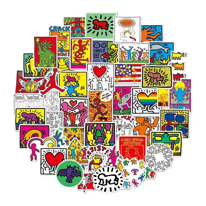 Keith Haring Decal 50 Pieces of Luggage Waterproof Street supplied by BY Boyuan