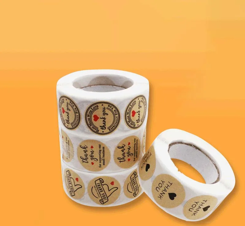 Kraft Paper Sealing Stickers Takeaway Gift Packaging Thank You supplied by BY Boyuan