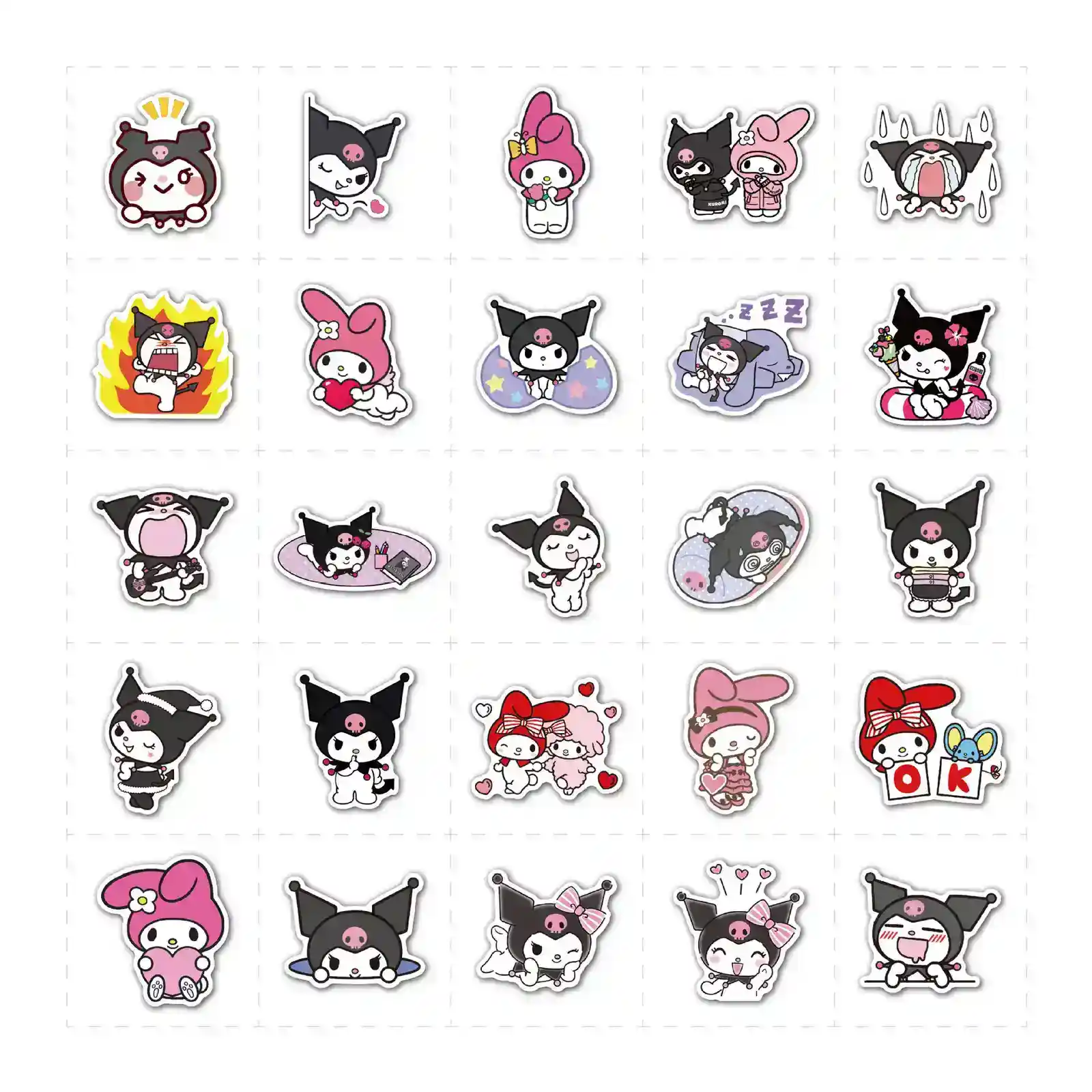 Kuromi Stickers 100 Doodle Cartoon Skateboard Guitar Waterproof Removable supplied by BY Boyuan