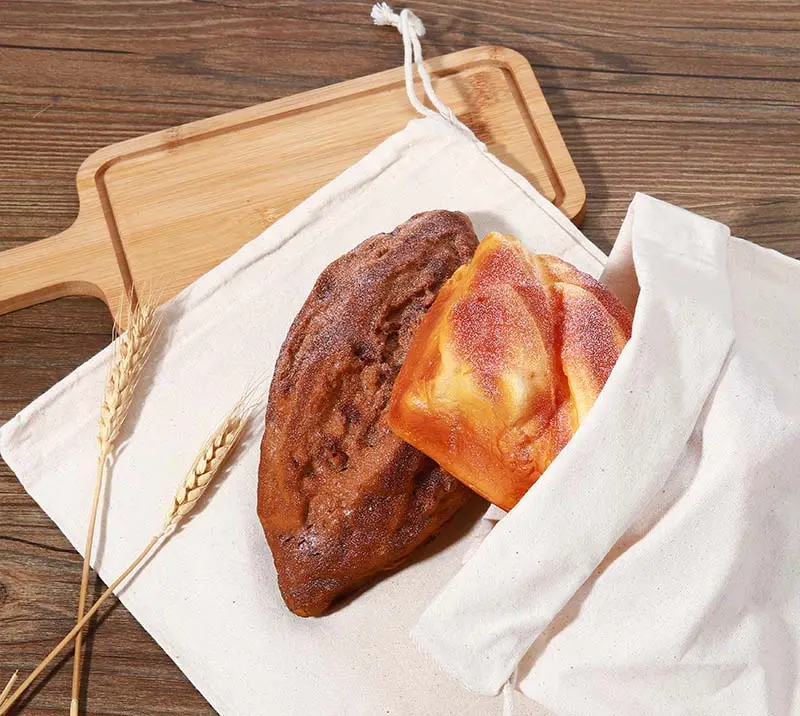 Cotton Bread Bags Recyclable European Drawstring Organic supplied by BY Boyuan