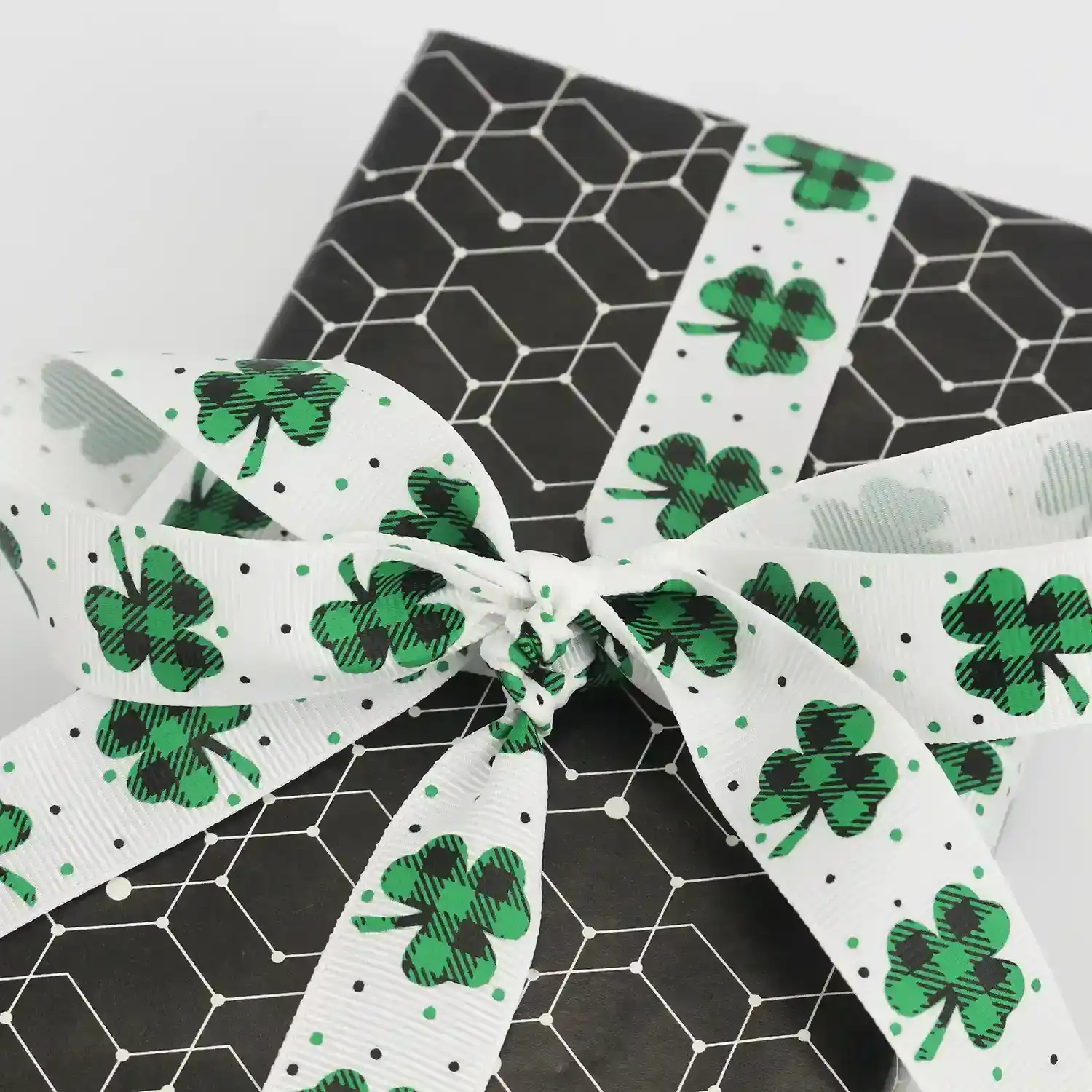 St. Patrick's Day Ribbon Small Code Combination Set Green Polyester Ribbon 2 supplied by BY Boyuan