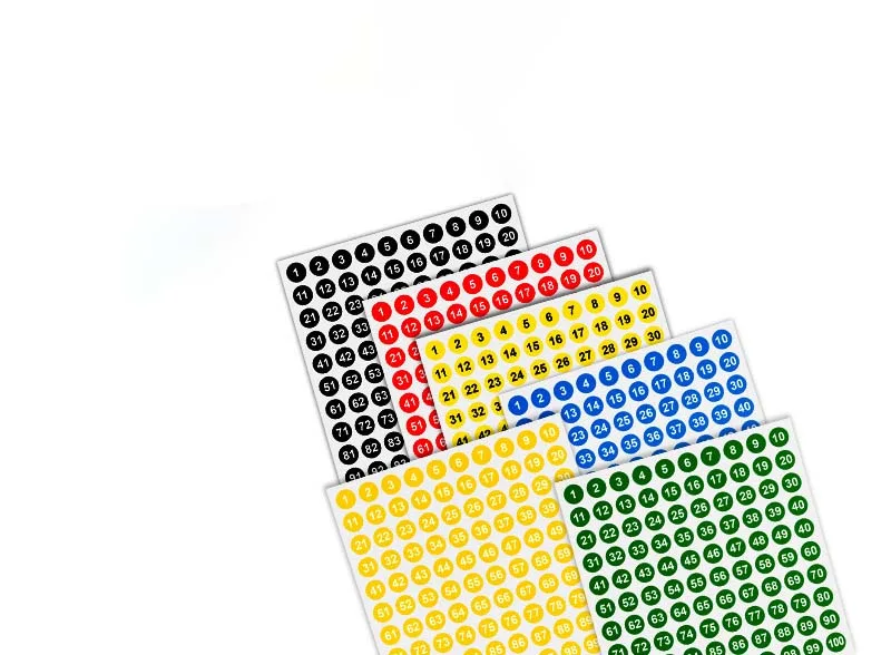 1-100 Round Number Self-adhesive Label Serial Clothes Shoes Hat supplied by BY Boyuan
