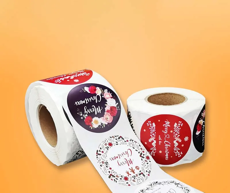 Merrychristmas Christmas Stickers Cute Cartoon Coated Paper Gift Decoration supplied by BY Boyuan