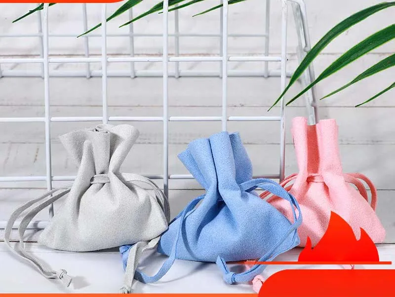Microfiber Jewelry Flannel Bag Flip Stud Earrings Storage Printed supplied by BY Boyuan