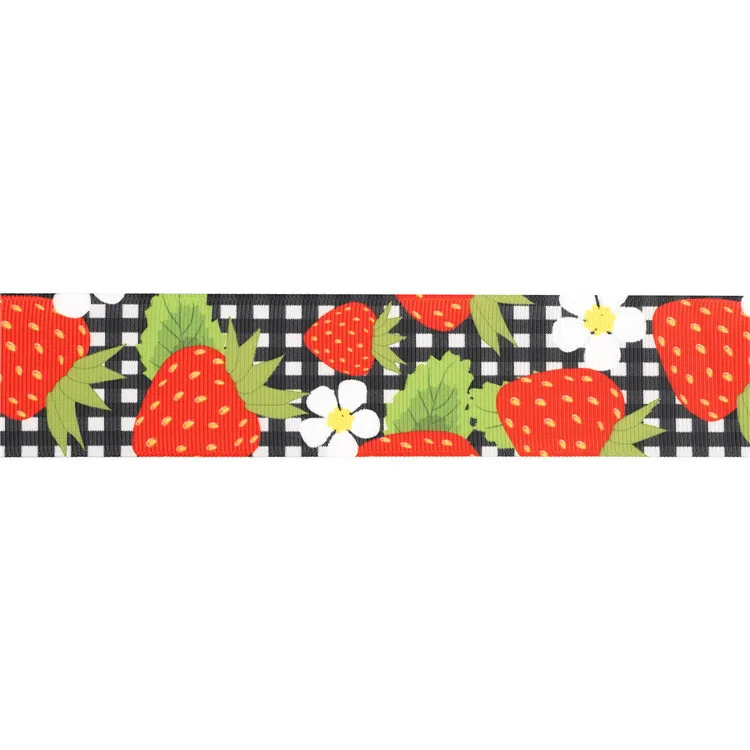 Midi Ribbon Personalized Logo Heat Transfer Printing Fruit Pattern supplied by BY Boyuan