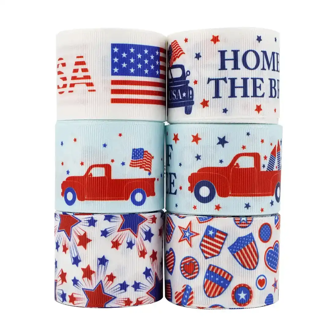 Mudie Ribbon Independence Day Series Heat Transfer Personality Logo supplied by BY Boyuan