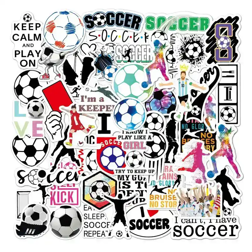 Football Stickers 50 Outdoor Sports Ball Waterproof Cup Skateboard supplied by BY Boyuan