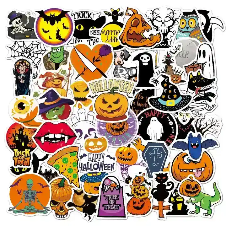Pumpkin Stickers 50 Waterproof Cartoon Themed Bat Party Luggage supplied by BY Boyuan