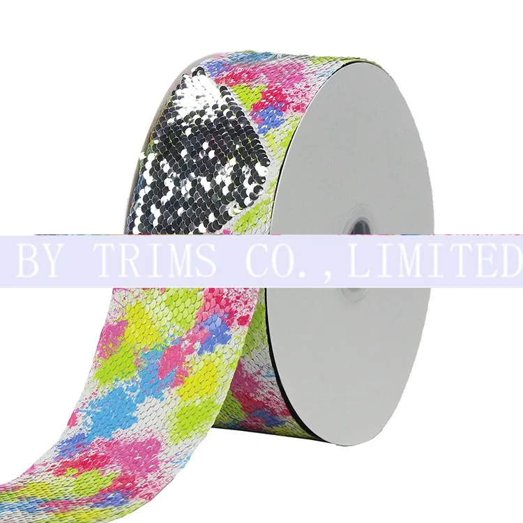 Style Flip Sequin Ribbon Printing Logo Clothing Accessories Top supplied by BY Boyuan