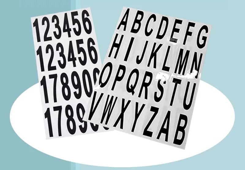 Number Letter Size Sticker Clothing Shoe Label supplied by BY Boyuan