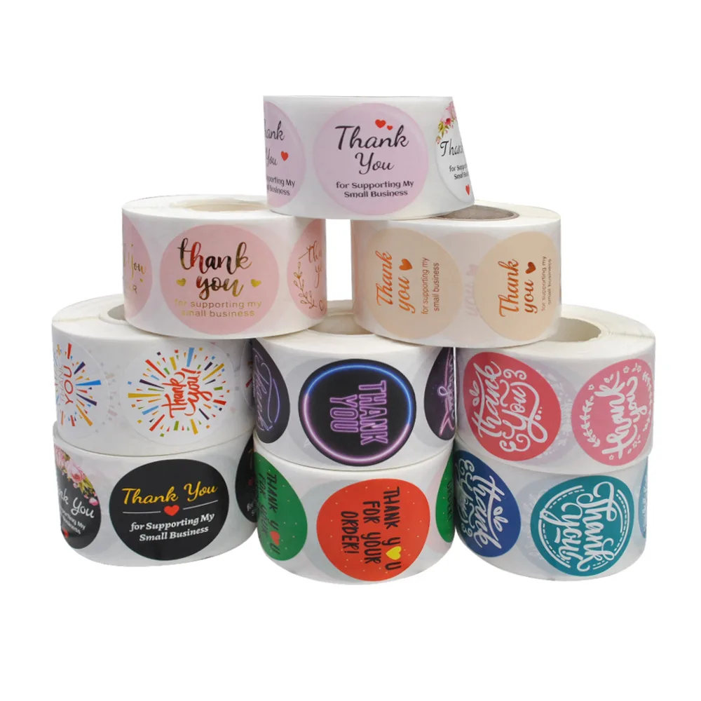 Processing Custom Care Thank You Sticker Circle Bronzing Roll supplied by BY Boyuan