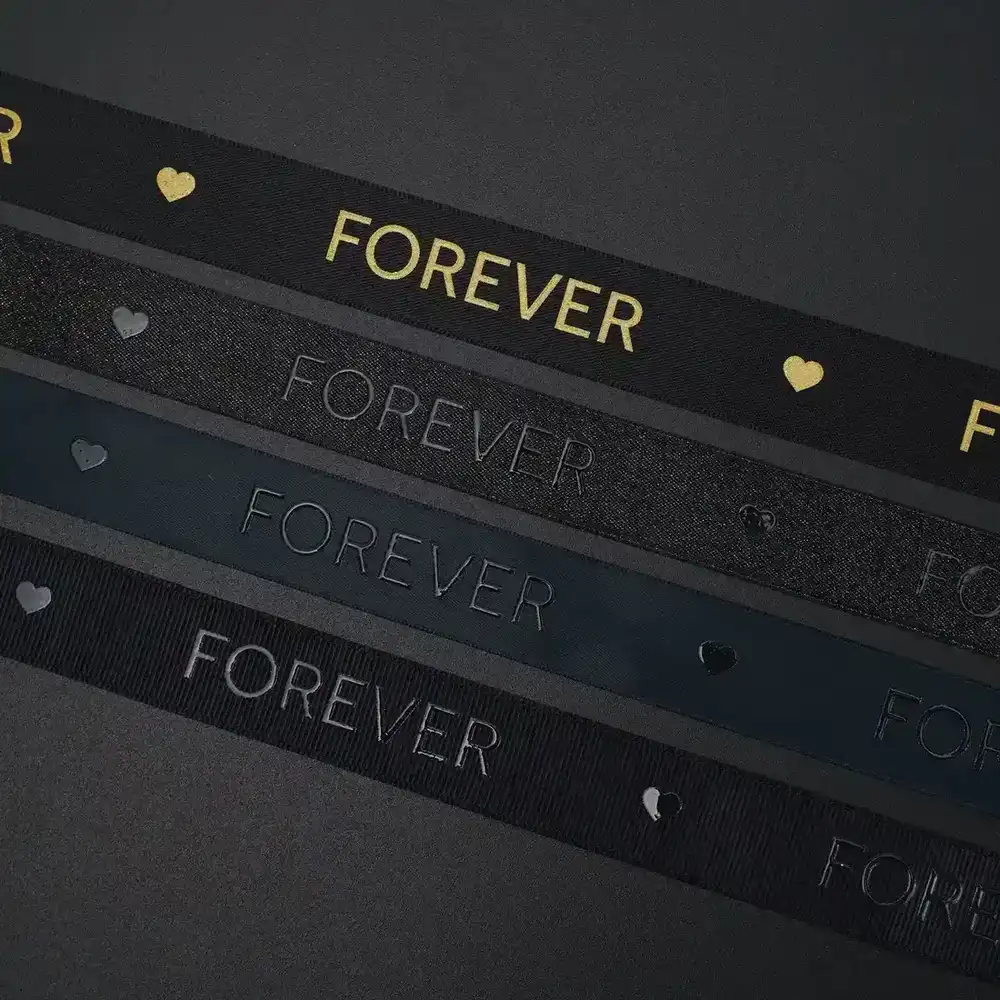 Ribbon Logo Printing Silicone Stamping Polyester Cotton Gift Packaging supplied by BY Boyuan