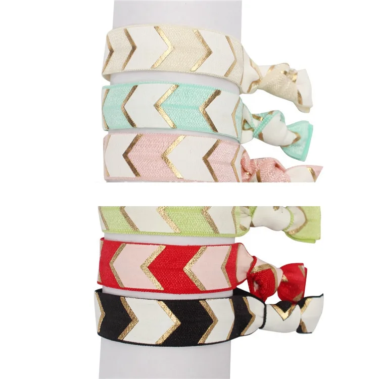 Printing Knotted Hair Rings Bronzing Elastic Ribbon Rope Decorative supplied by BY Boyuan