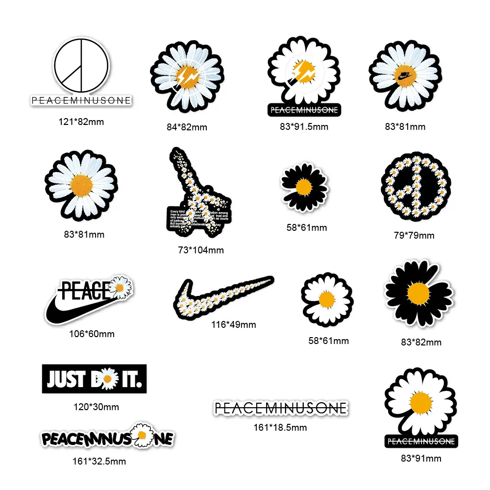 Small Daisy Sticker Luggage Waterproof White Plastic Drawbar Case supplied by BY Boyuan