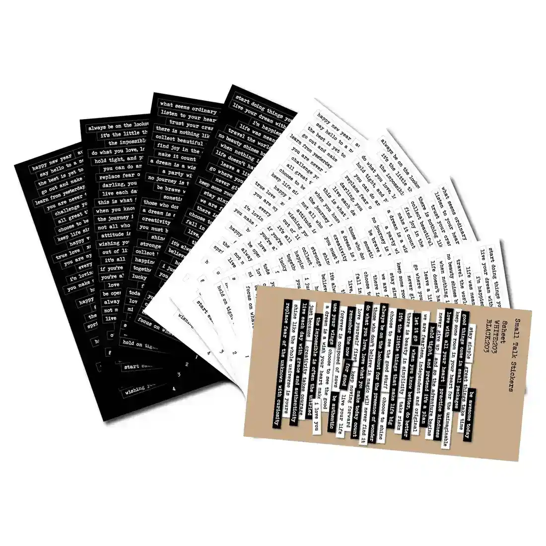 Small Talk Stickers Creative Handbook Retro Text Decal Pack supplied by BY Boyuan