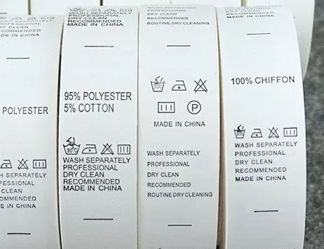 Clothing Washing Water Mark Composition English Korean Specification 2*5cm supplied by BY Boyuan