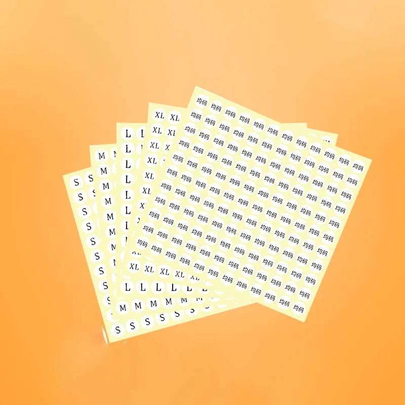 Round Dot Number Label English Letter Sticker Clothing Size supplied by BY Boyuan