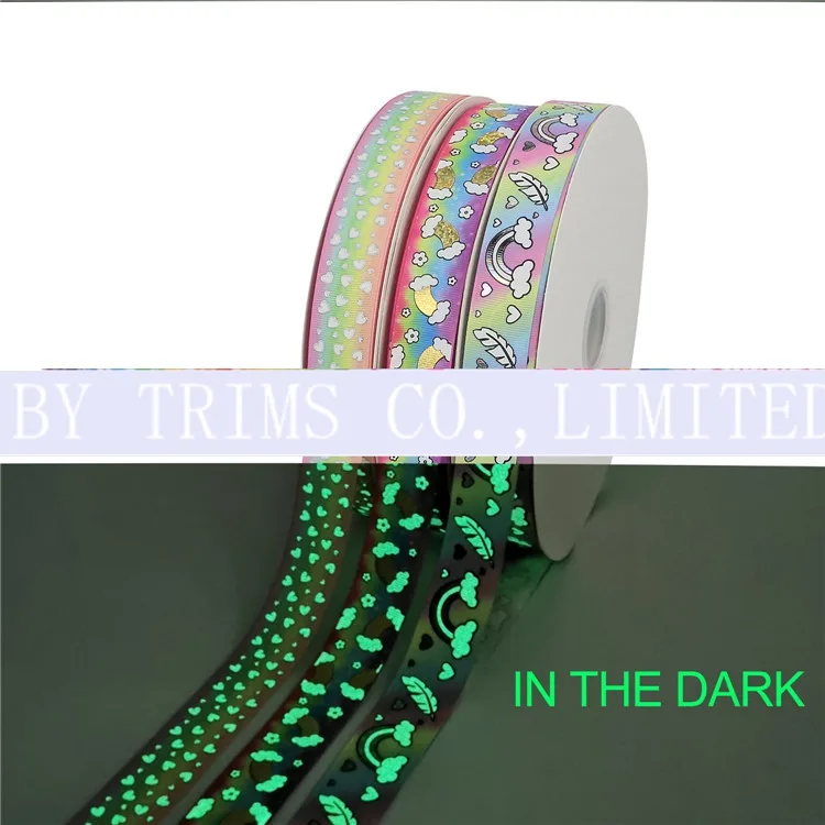 25MM Wide Ink Luminous Webbing Ribbed Ribbon Bow Will supplied by BY Boyuan