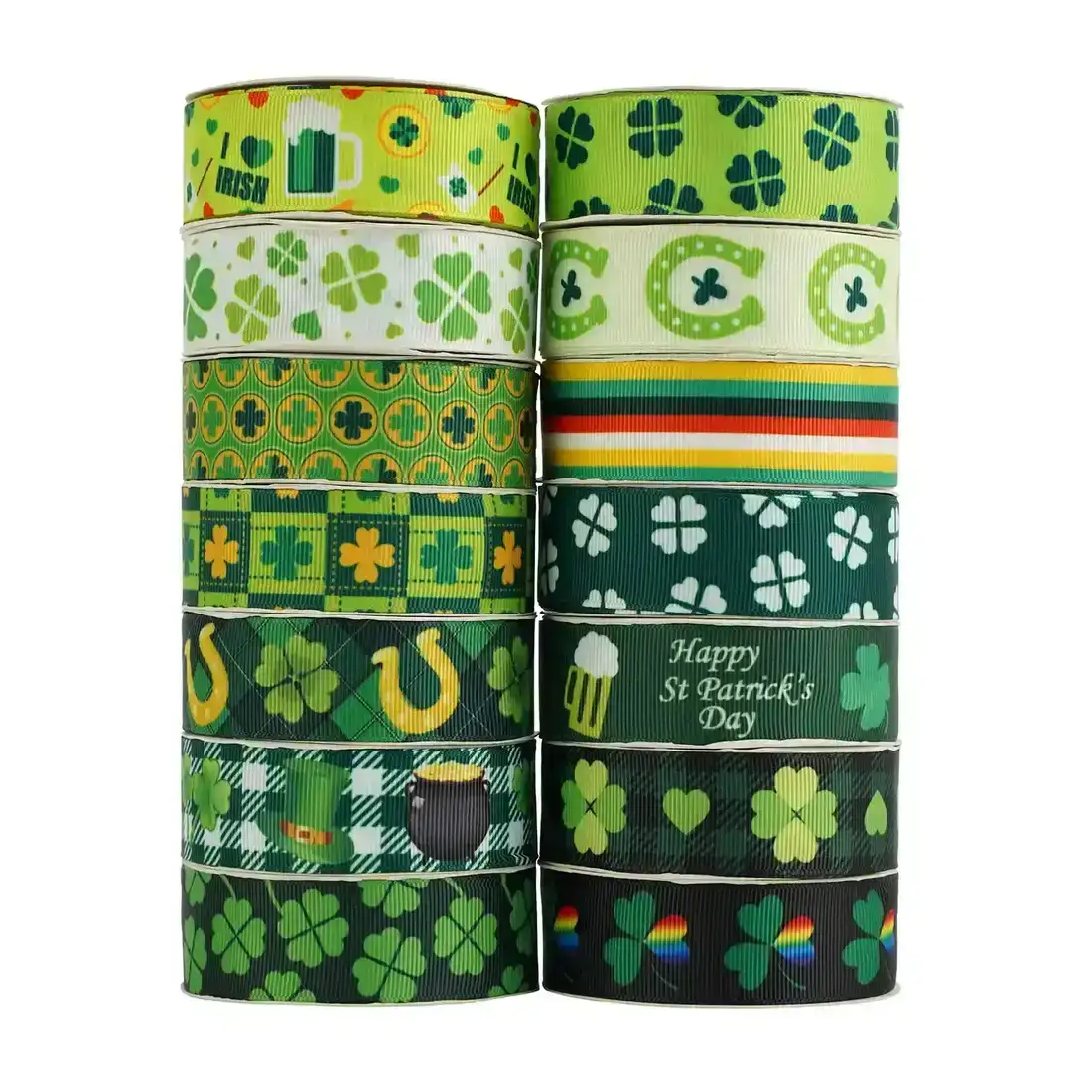 St. Par Ribbon 2.5cm Shamrock Dot Irish Festival Parcel supplied by BY Boyuan