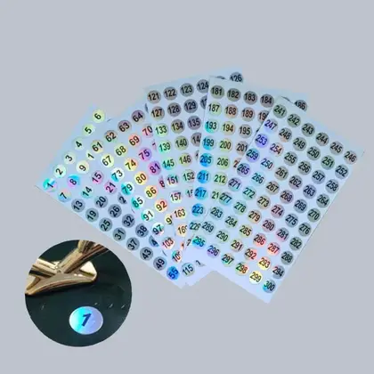 1-300 Serial Number Label Plain Laser Round 10mm Waterproof detail view 2