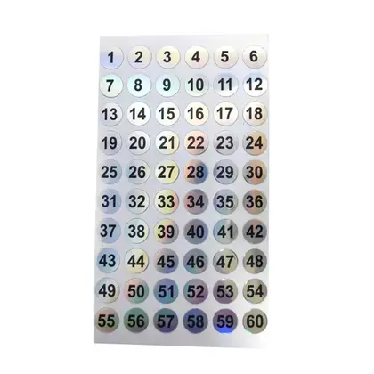 1-300 Serial Number Label Plain Laser Round 10mm Waterproof detail view 3