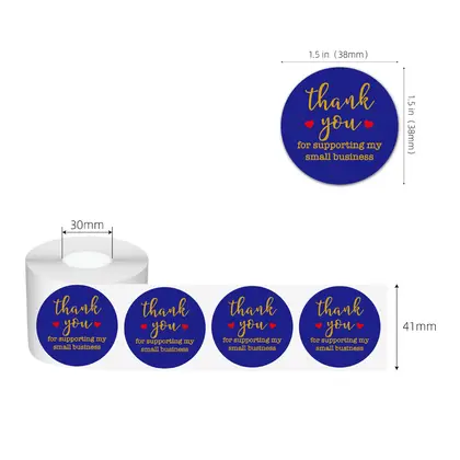 1.5-inch Thank You Seal Sticker Store Order Gift Label detail view 3