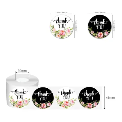 1.5-inch Thank You Seal Sticker Store Order Gift Label detail view 2