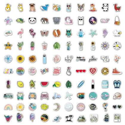 100 Pop Outdoor Small Fresh Cute Cartoon Stickers Skateboard detail view 3