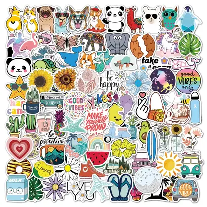 100 Pop Outdoor Small Fresh Cute Cartoon Stickers Skateboard detail view 2