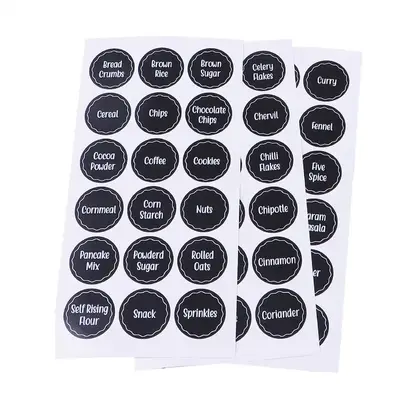 144 Printed Spice Jar Labels and Pantry Stickers Blackboard detail view 3