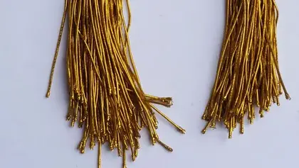 1mm Elastic Gold and Silver Wire Rope Braided Core detail view 2