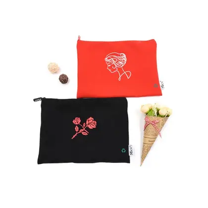 2021 Polyester Drawstring Pocket Renewable Oxford Cosmetic Bag Gift detail view 2