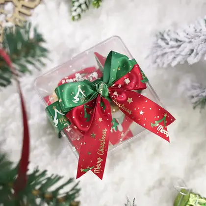 2022 Christmas Ribbon Tree Decoration with Gift Floral Packaging Polyester Ribbon 3 detail view 2