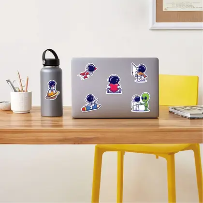 50 Astronaut Stickers Ins Daily Moon Rocket Space Drawbar detail view 3