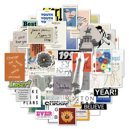 50 Hongkong Wind Brand Retro Luggage Stickers Creative Electric detail view 2