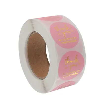 Round Thank You Label Self-adhesive Bronzing Sticker Gift Bag detail view 3