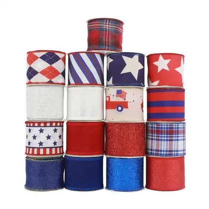 American Star Flag Series Ribbon 6.3cm Wire Sided Coker detail view 2