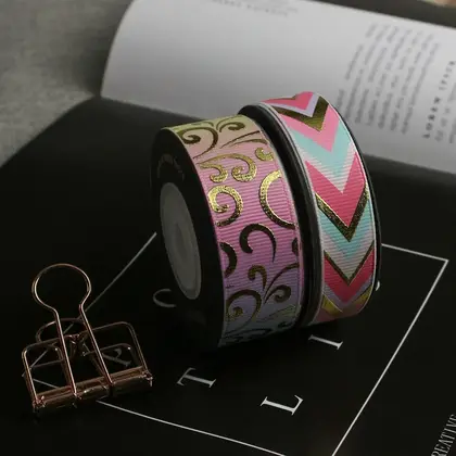 Bronzing Printing Ribbon Hair Accessories Bow Flower Handmade Material detail view 3