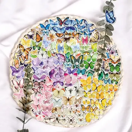 Butterfly Scrapbook Decal 320 Pieces of Vintage Pet Self Adhesive Stickers and Labels 2 detail view 3