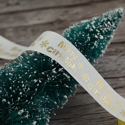 Christmas Ribbon Festive Scene Decoration Gift Box Packaging Tree Polyester Ribbon 2 detail view 2
