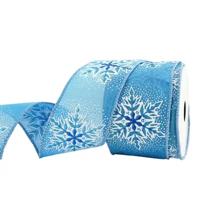 Christmas Ribbon Imitation Linen Wire Edge Coker Special Craft detail view 3
