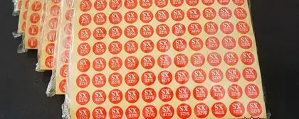 Clothing Code Label Mark Red Round Sticker Size Paper detail view 2