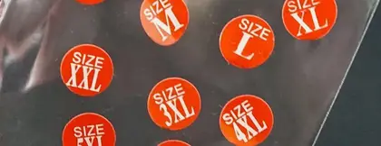 Clothing Code Label Mark Red Round Sticker Size Paper detail view 3