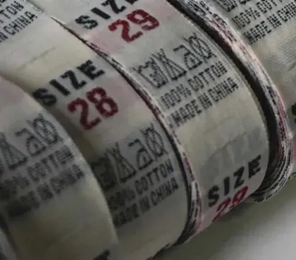 Clothing Collar Label Denim Code Number Size Jeans Cloth detail view 2