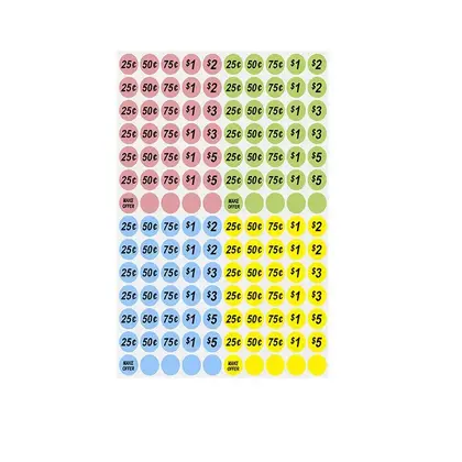 Color Label Sticker Round Number Supermarket Amount detail view 3